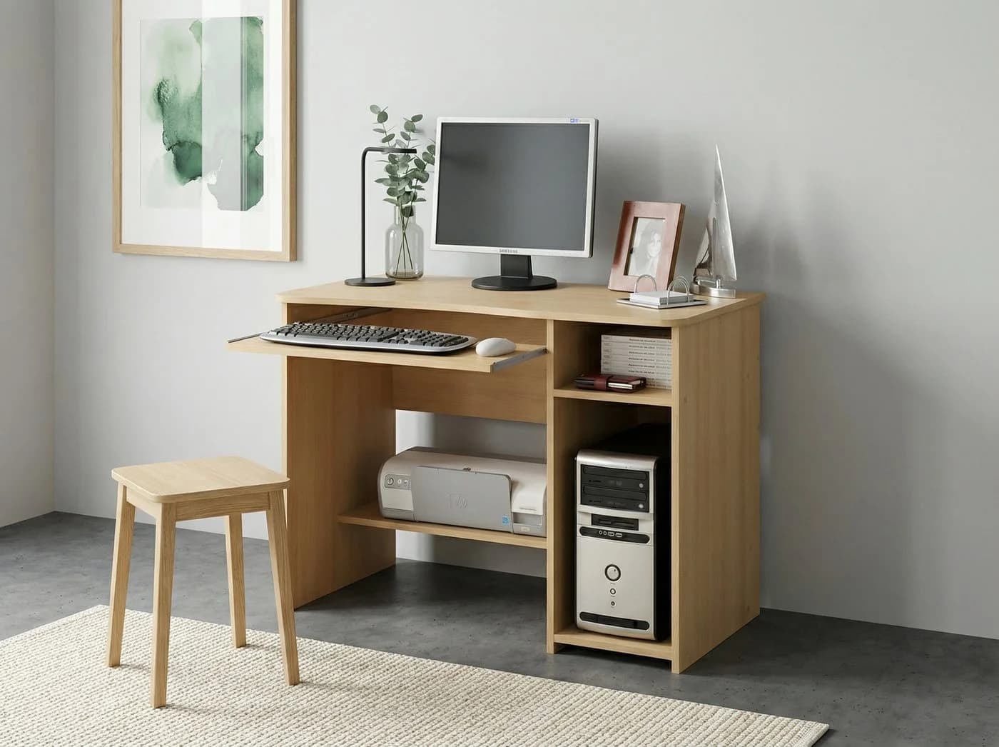 VOGL MÖBELFABRIK Schreibtisch Sam mit Tastaturauszug & Towerfach - Bild 2