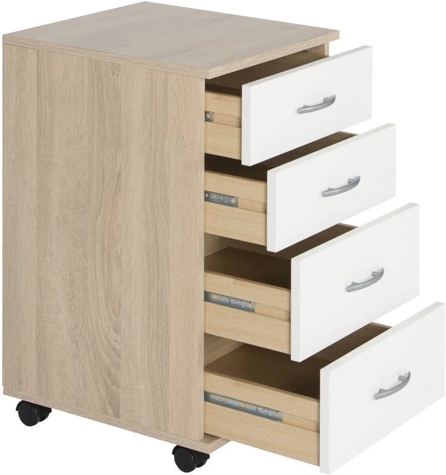 VOGL Möbelfabrik Rollcontainer Barrie Bürocontainer mit Schubladen Beige/Weiß - Bild 4