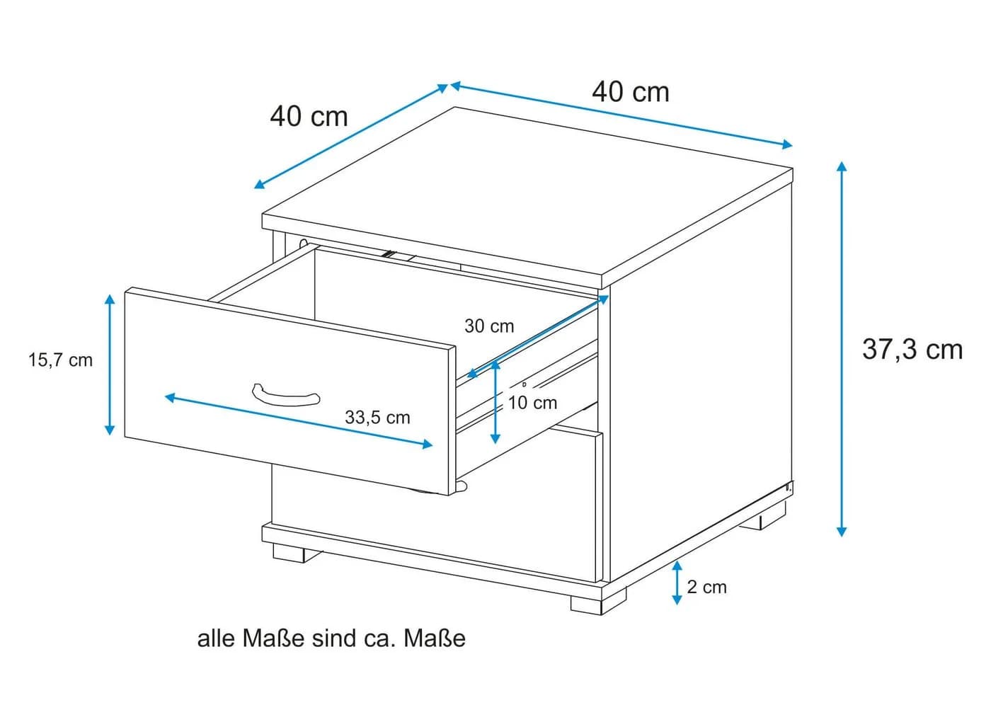 VOGL Barrie Bürocontainer mit 2 Schubladen Ahornfarben Grau - Bild 3