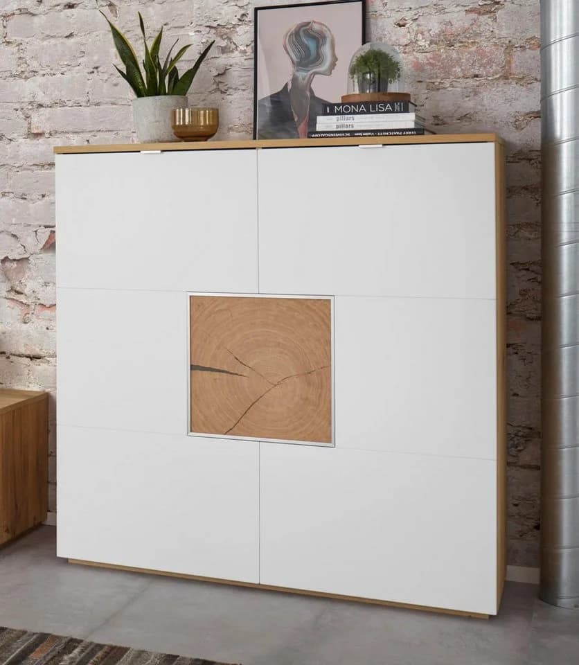 VOGL Highboard Turin Altholzeiche Weiß mit Soft-Close - Bild 2