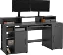 VOGL Schreibtisch Timra mit Monitoraufsatz & Tastaturauszug Grau Bild 3
