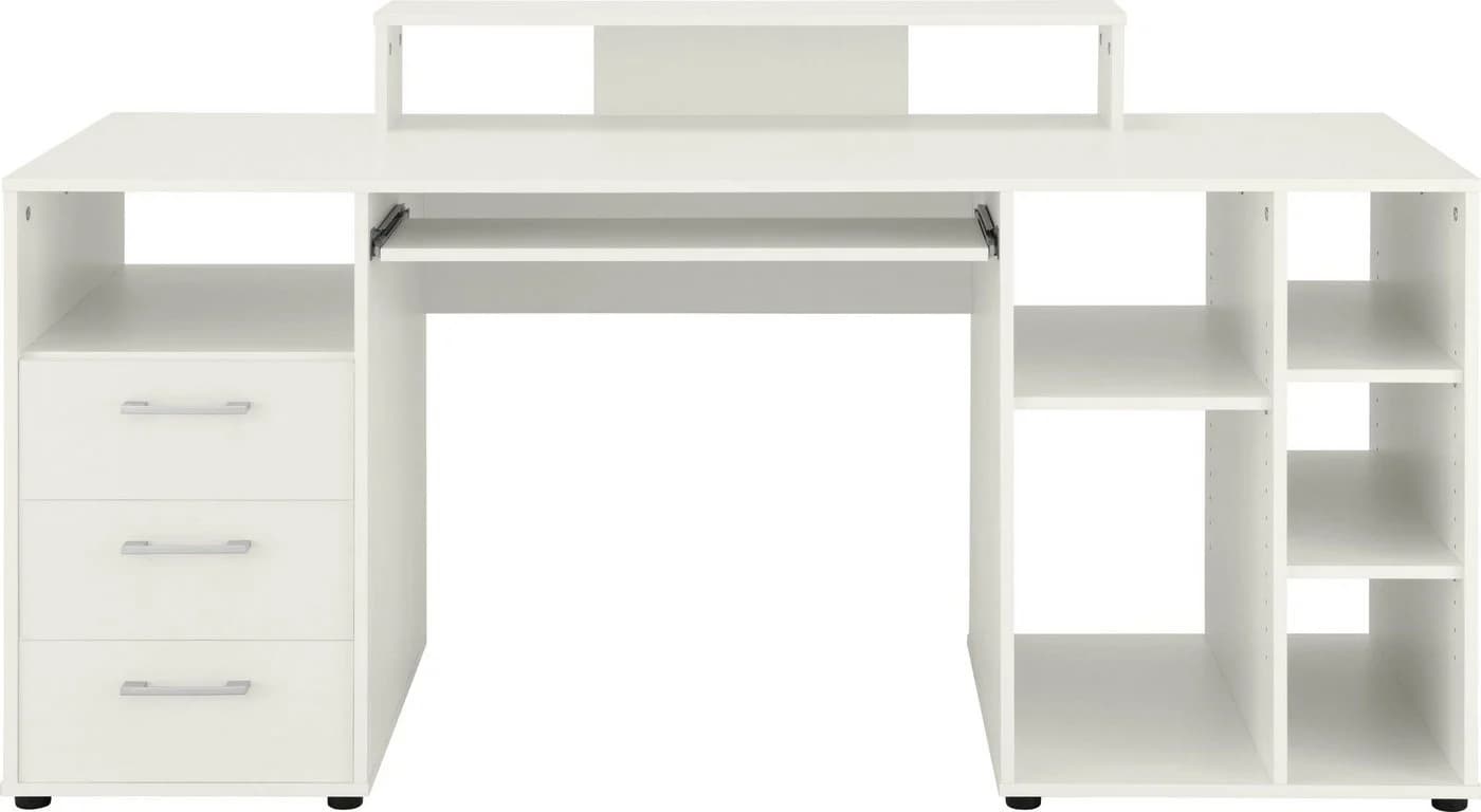 VOGL Schreibtisch Timra Weiß mit Schubladen und Aufsatz - Bild 2
