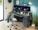 Schreibtisch VOGL MÖBELFABRIK Timra mit Monitoraufsatz, Tastaturauszug & Towerfach, Graphitgrau Bild 5