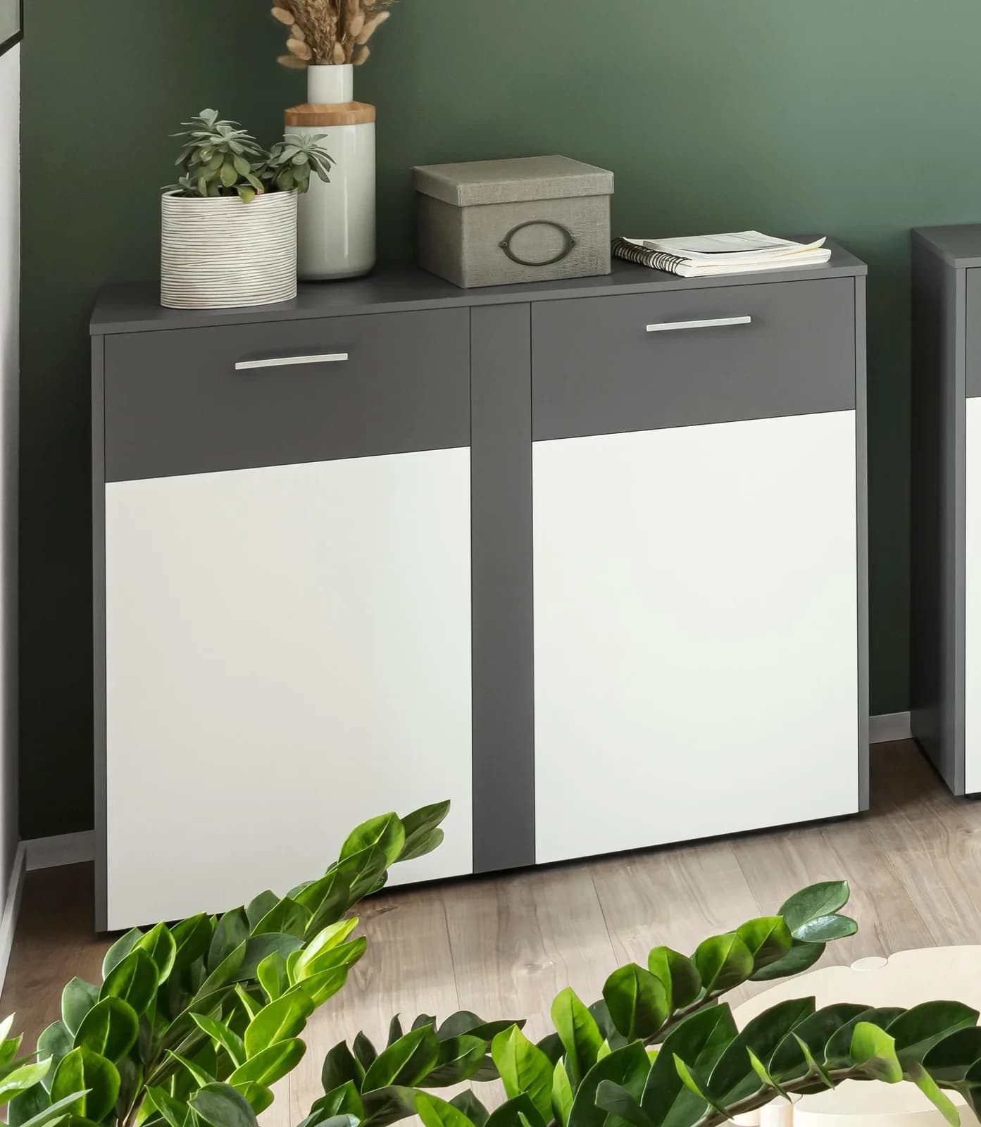 Kommode VOGL MÖBELFABRIK Tirent Weiß Graphit Sideboard