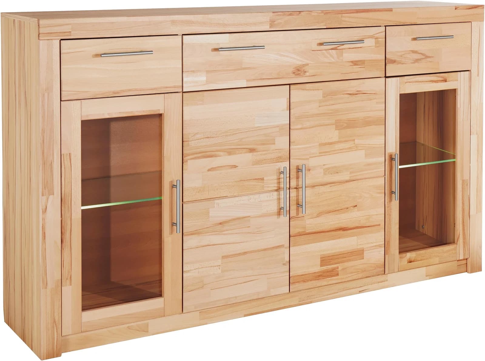 VOGL Highboard Toronto Kernbuche Teilmassiv mit Glastüren