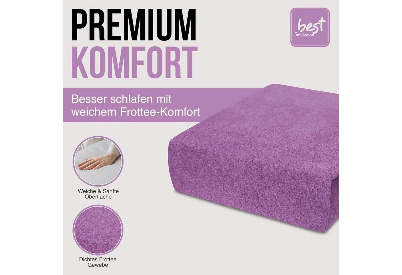 Best for You Spannbettlaken Baumwollmix Frottee Gummizug Violett