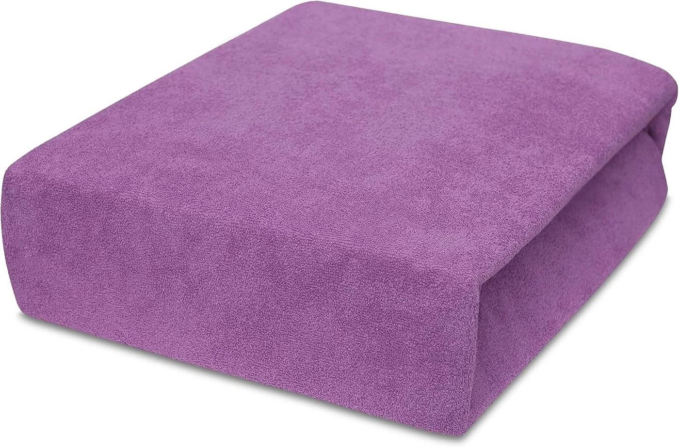 Best for You Spannbettlaken Baumwollmix Frottee Gummizug Violett - Bild 2