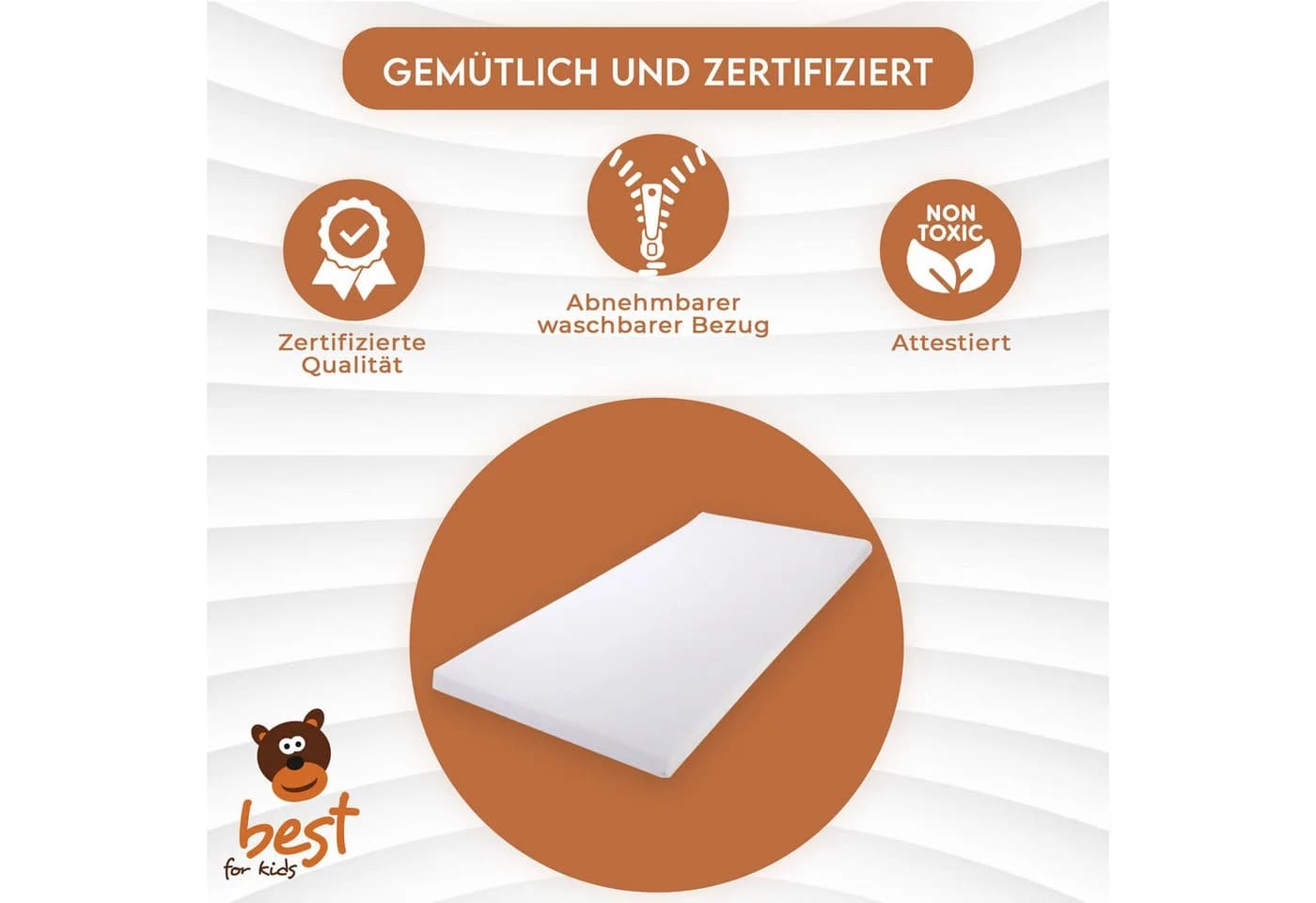 Best for Kids Komfortschaummatratze Baby Weiß Waschbarer Bezug - Bild 5
