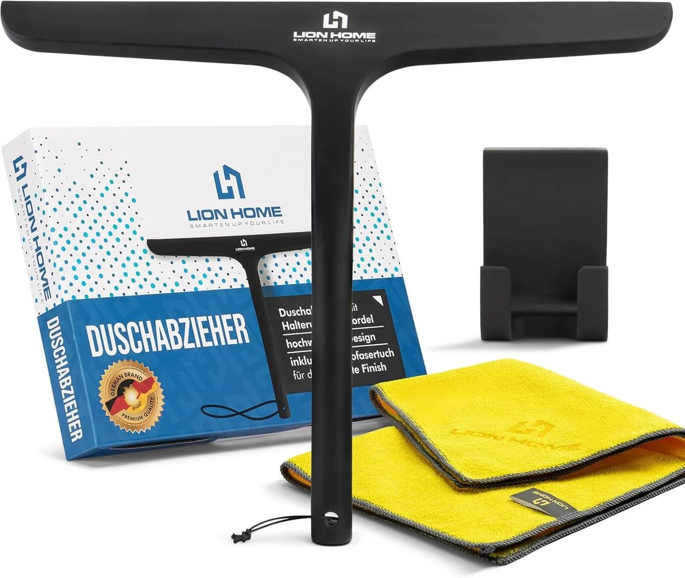 Lion Home Duschabzieher 27,5cm Matt Schwarz Inkl. Halterung - Bild 2