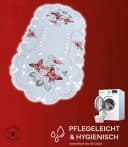 texpot Tischdecke Tischtuch Stickerei Schmetterling Ecru Bild 1