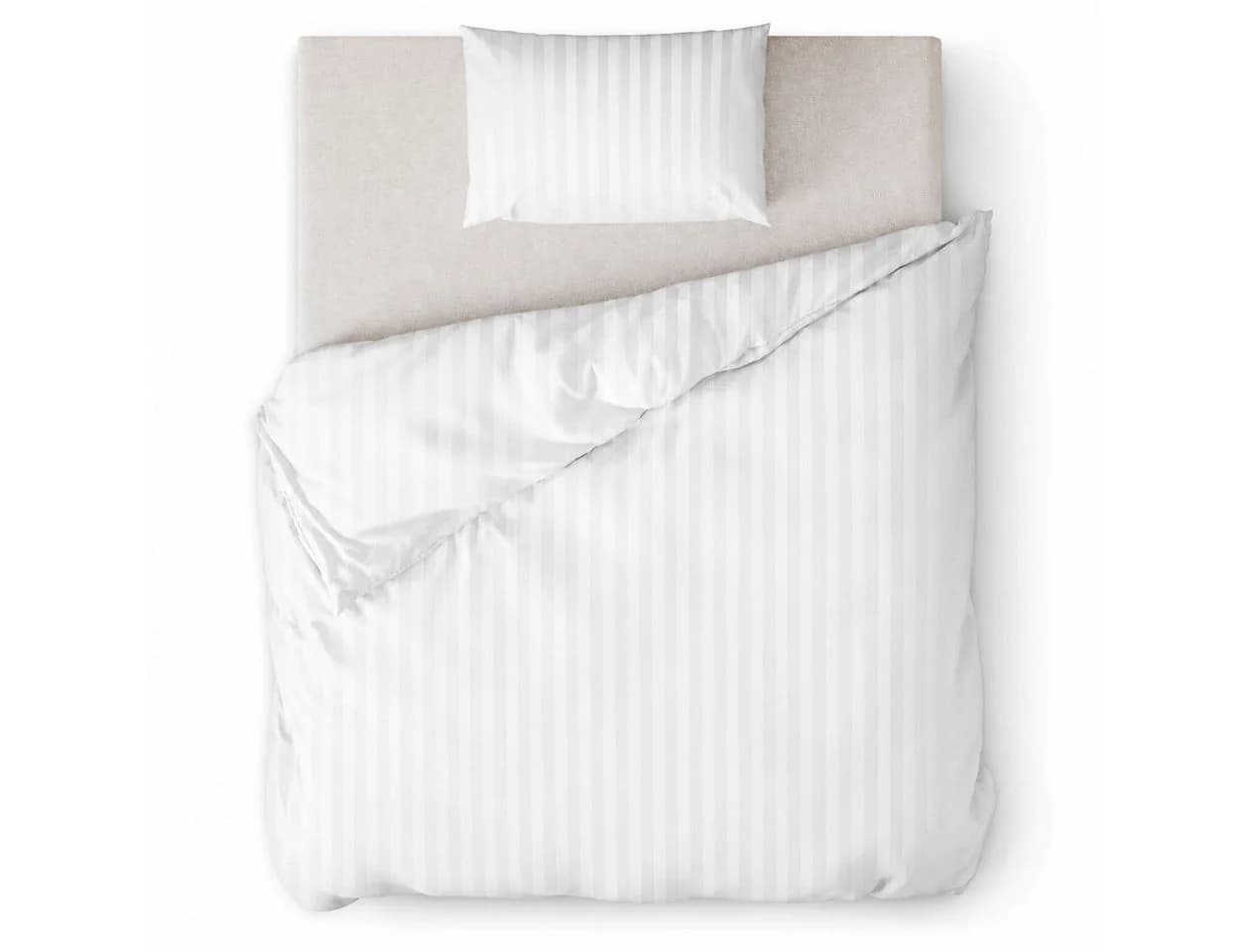 texpot Bettwäsche 20mm Streifen Weiß 100% Baumwolle Hotelverschluss - Bild 2