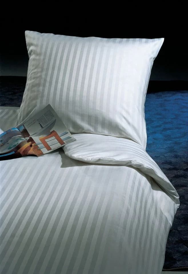texpot Bettwäsche 20mm Streifen Weiß 100% Baumwolle Hotelverschluss - Bild 4