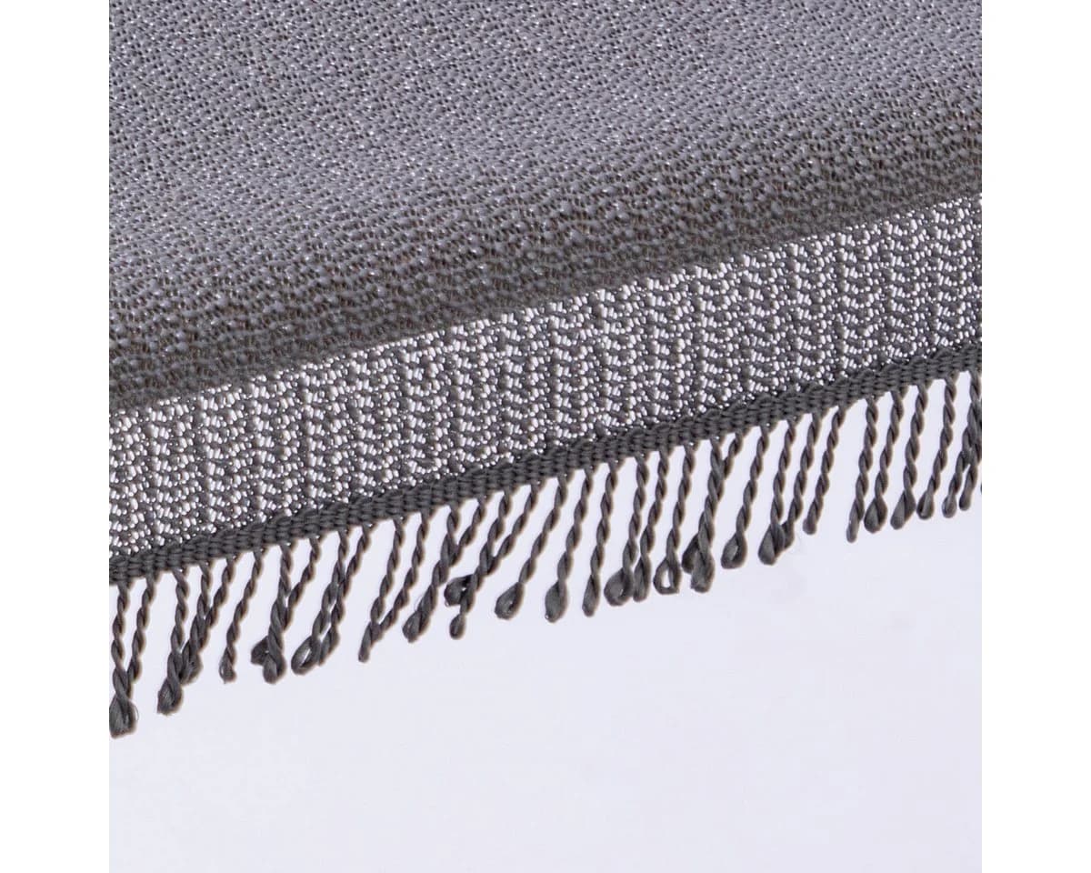 texpot Tischdecke mit Fransen Dunkelgrau PVC wetterfest