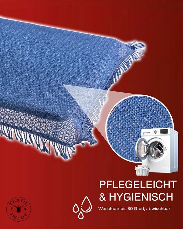 texpot Tischdecke mit Fransen Dunkelgrau PVC wetterfest - Bild 4