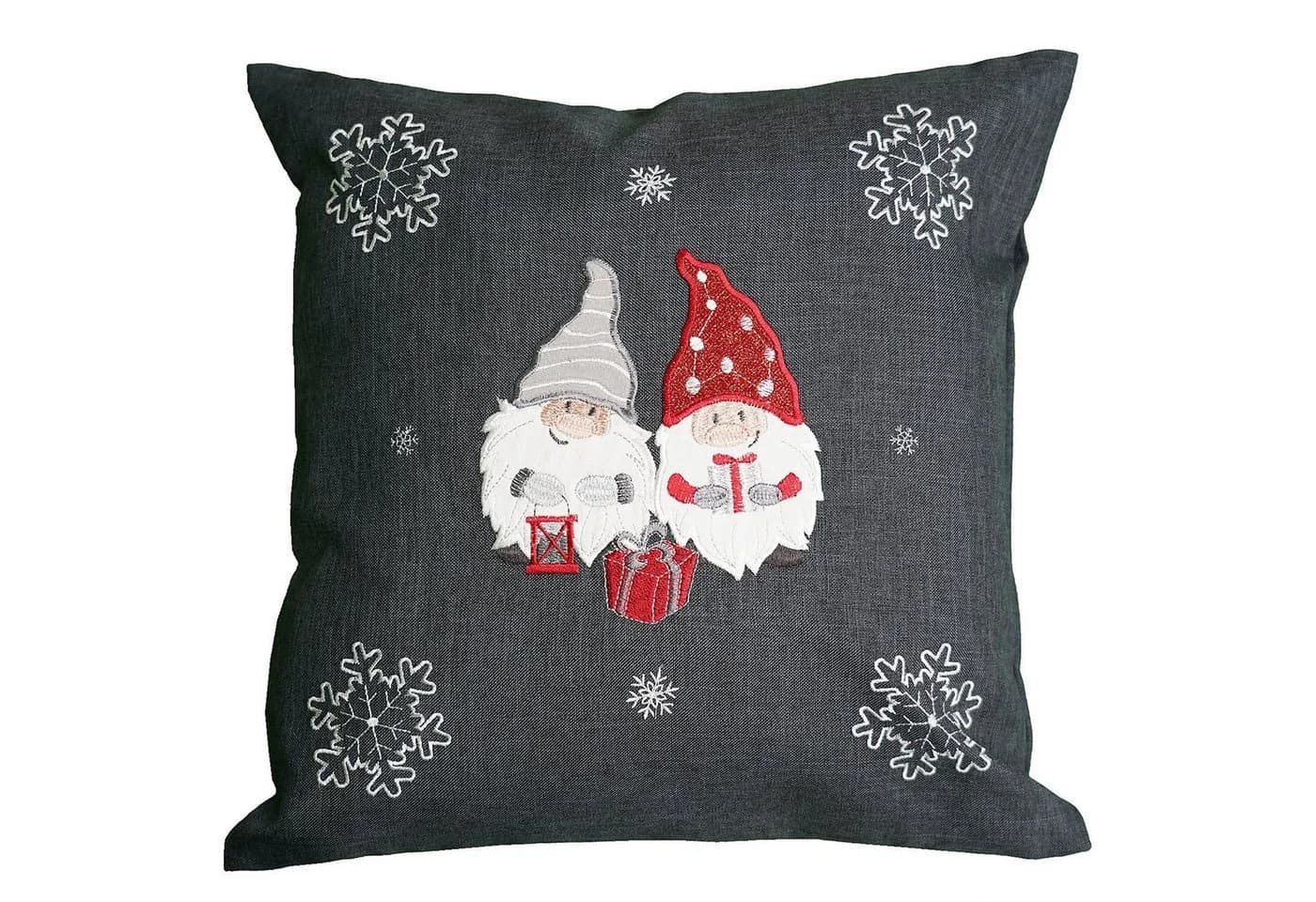 texpot Kissenhülle 40x40 cm Wichtel Stickerei Winter Weihnachten - Bild 2