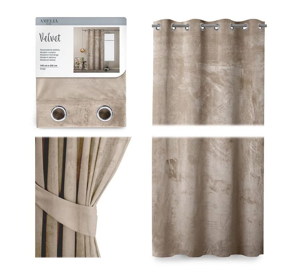 texpot Verdunklungsvorhang mit Ösen Beige - Bild 2