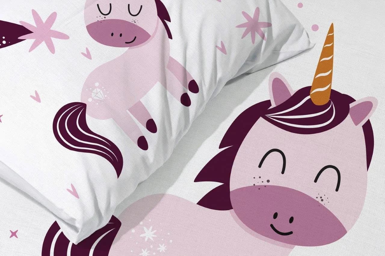 texpot Kinderbettwäsche Einhorn bedruckt Garnitur Baumwolle 2-teilig - Bild 3