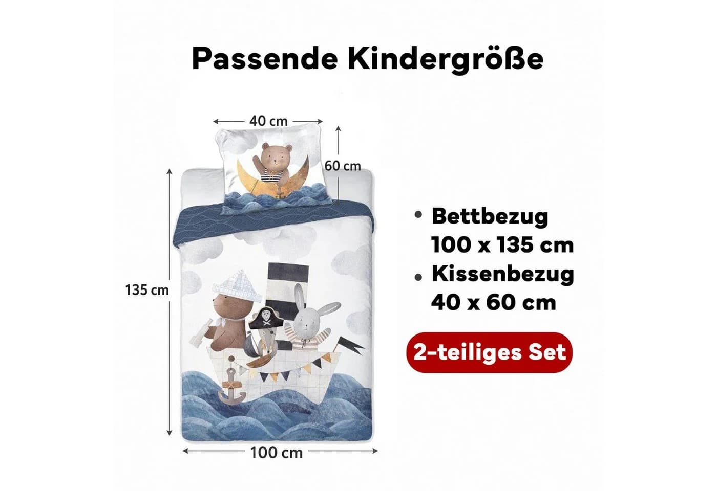 texpot Kinderbettwäsche Schiff Leuchtend 2-teilig Bunt - Bild 3
