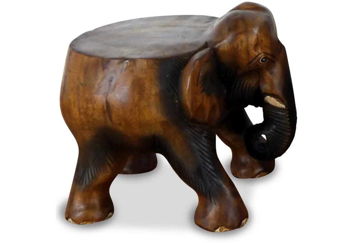 livasia Dekofigur Holzelefant mit Ablage, Hocker, Podest, Beistelltisch - Bild 2