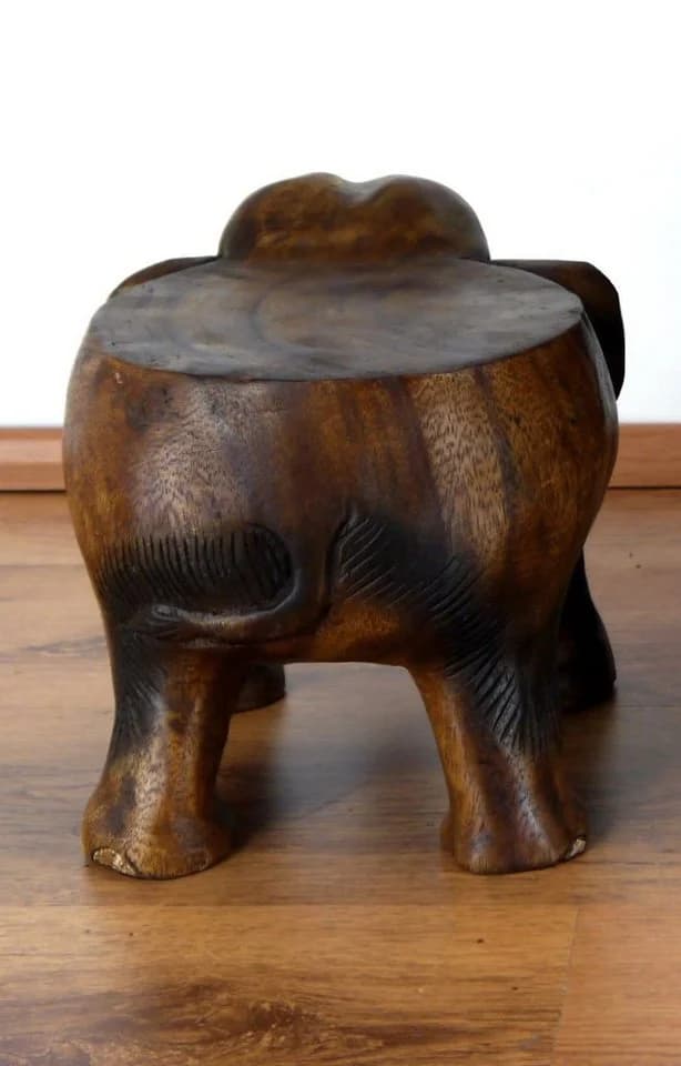 livasia Dekofigur Holzelefant mit Ablage, Hocker, Podest, Beistelltisch - Bild 3