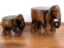 livasia Dekofigur Holzelefant mit Ablage, Hocker, Podest, Beistelltisch Bild 5