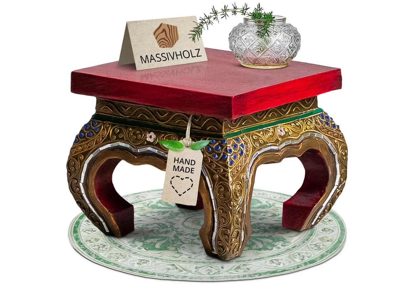 livasia Opiumtisch mit Glasmosaik Handarbeit Asiatisch - Bild 2