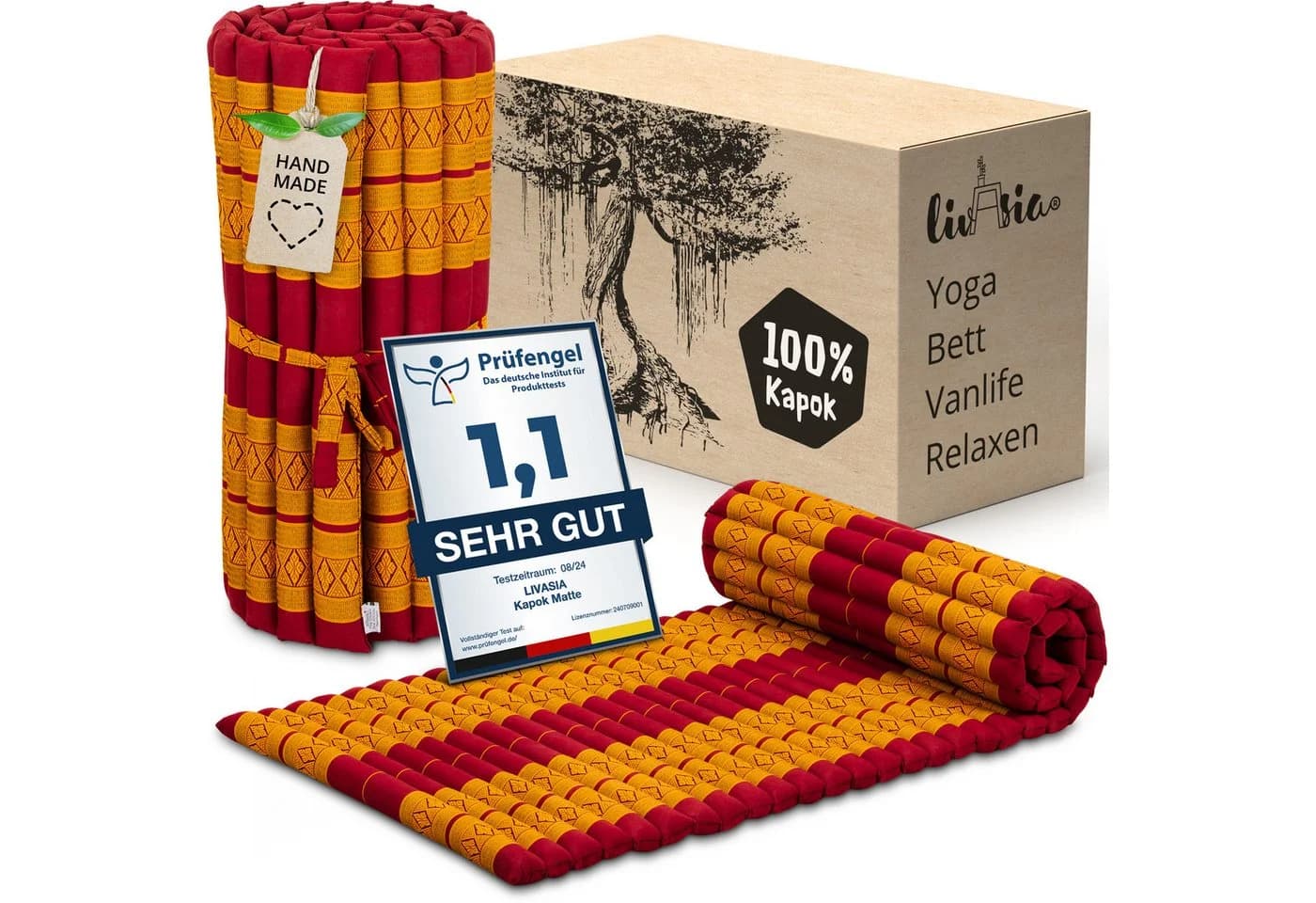 livasia Reisebett-Matratze Kapok 75cm breit Vegan Handgefertigt - Bild 2