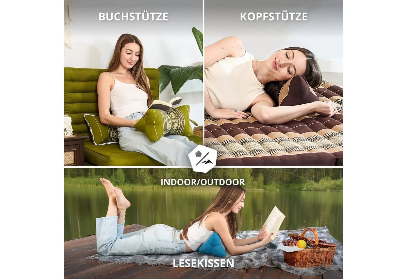 livasia Nackenstützkissen Knochenkissen Kapok Braun - Bild 3