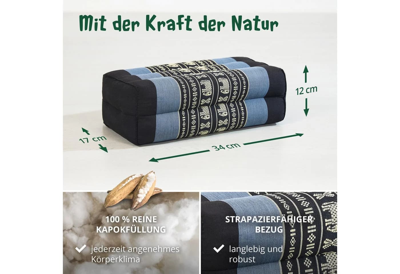 livasia Stützkissen Yogakissen (Classic) Blau Kapok - Bild 4