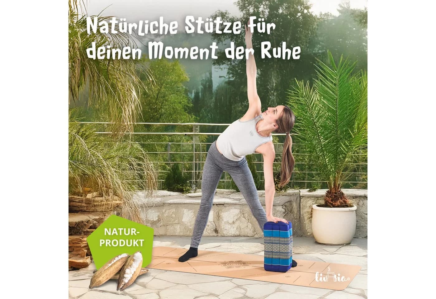 livasia Stützkissen Yogakissen Classic Vegan Kapok