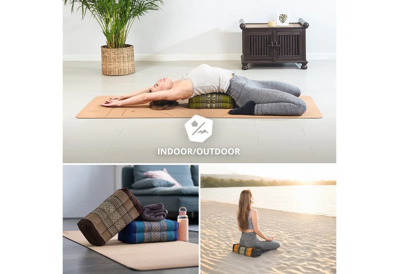 livasia Stützkissen Yogakissen Classic Grün Kapok - Bild 3