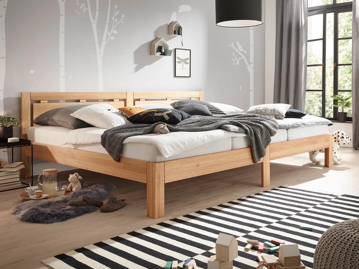 Ecolignum Massivholzbett Familienbett Altera Weiß - Bild 2