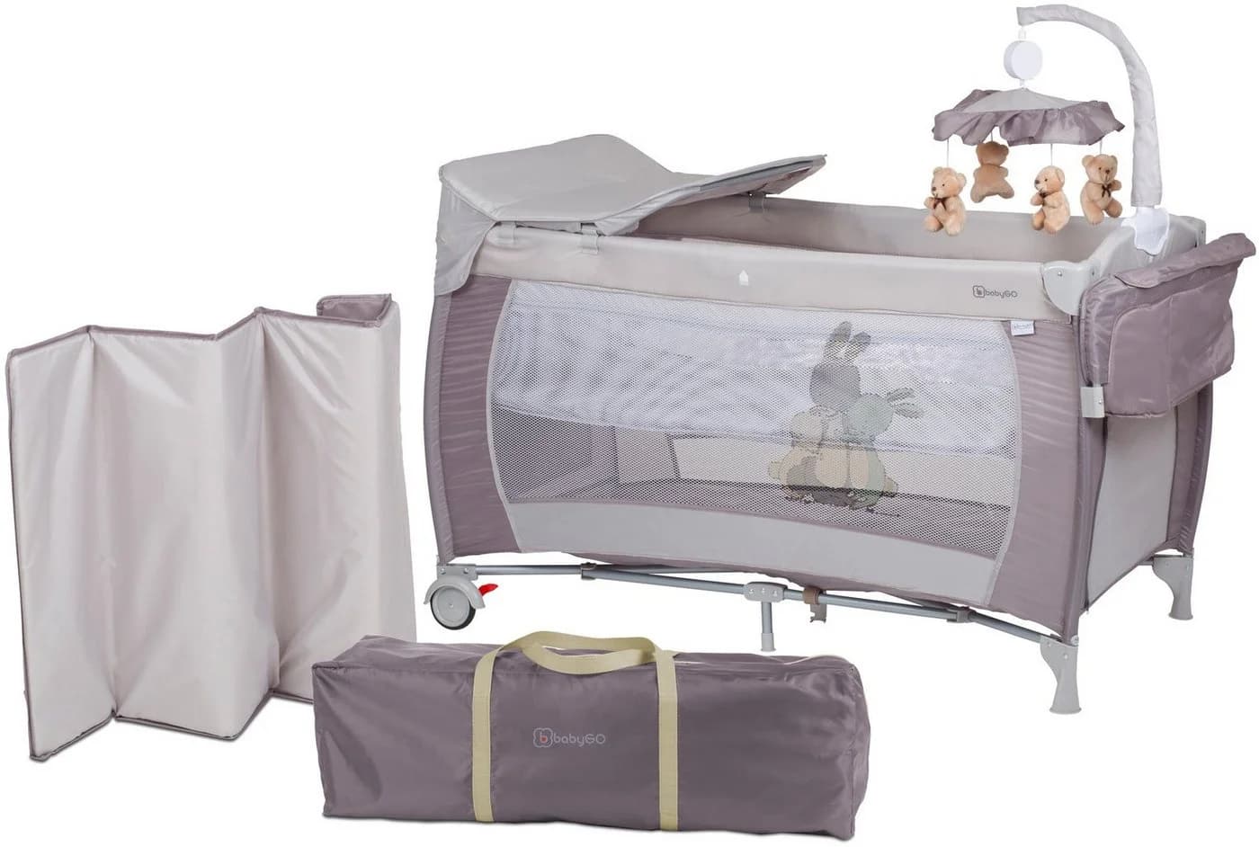 BABYGO Sleeper Deluxe Reisebett Beige mit Musik-Mobile - Bild 2
