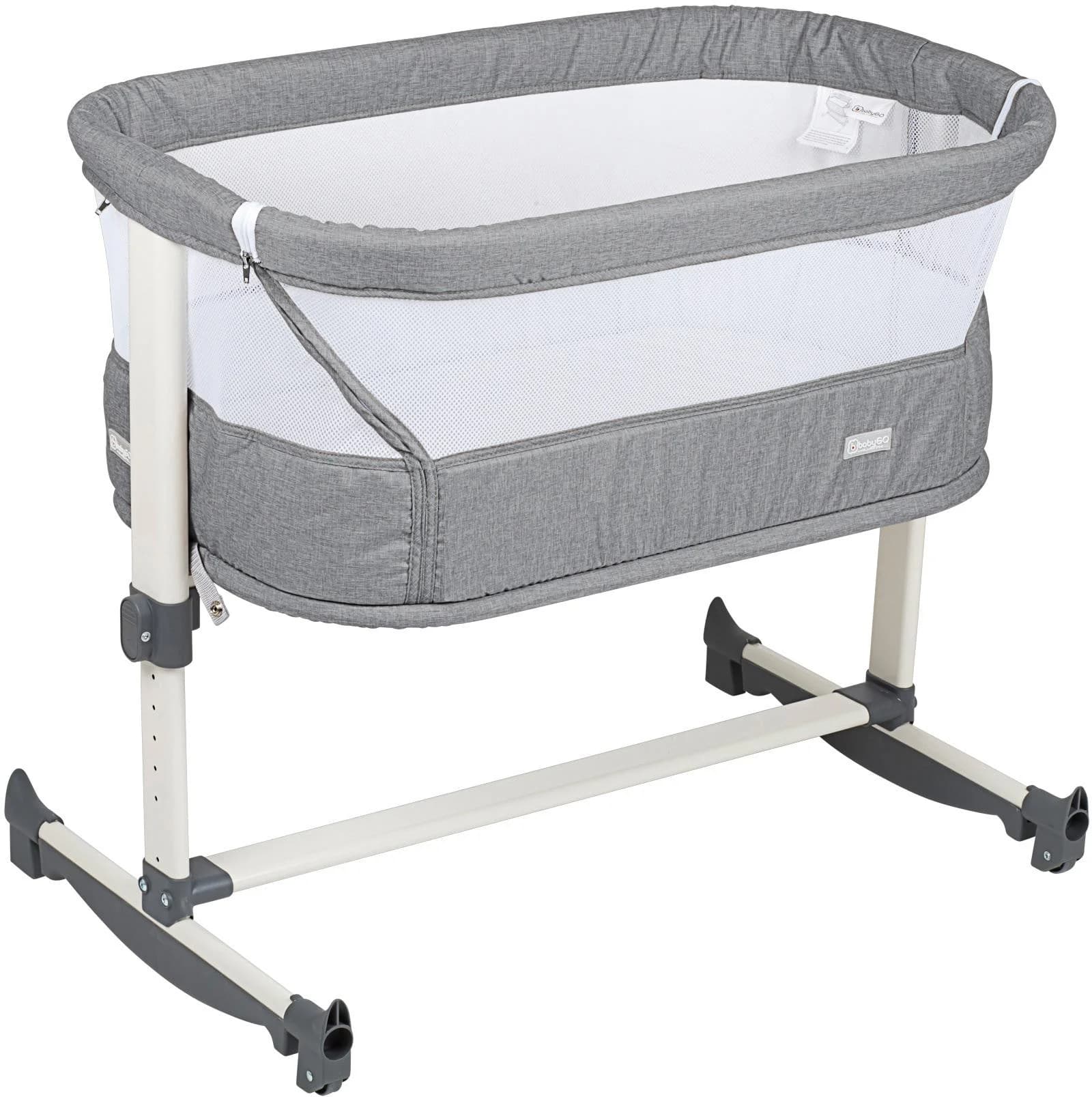 BabyGo Beistellbett Vivaldi Grau Höhenverstellbar