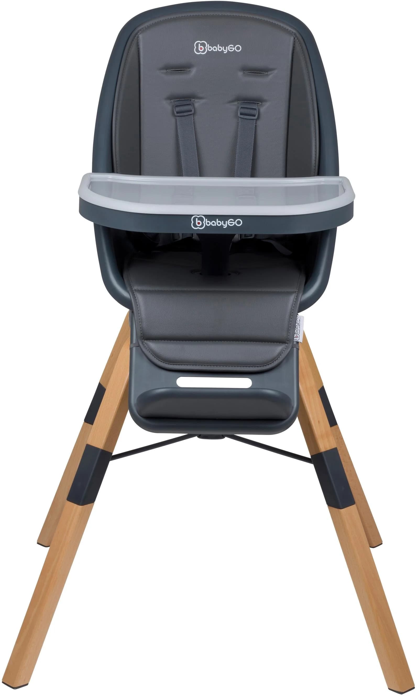 BabyGo Hochstuhl Carou Grau mit 360° Drehfunktion