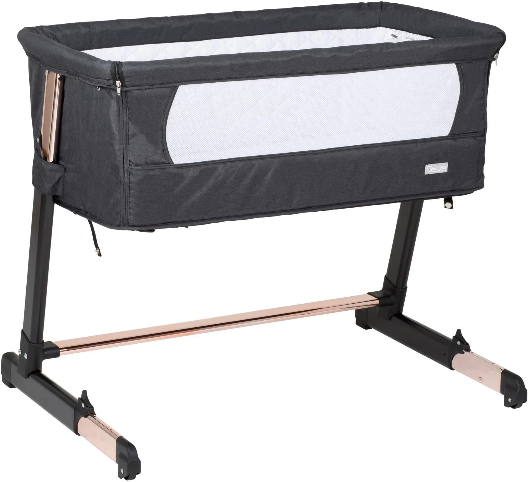 BABYGO Beistellbett Together Gold/Schwarz Verstellbar Faltbar