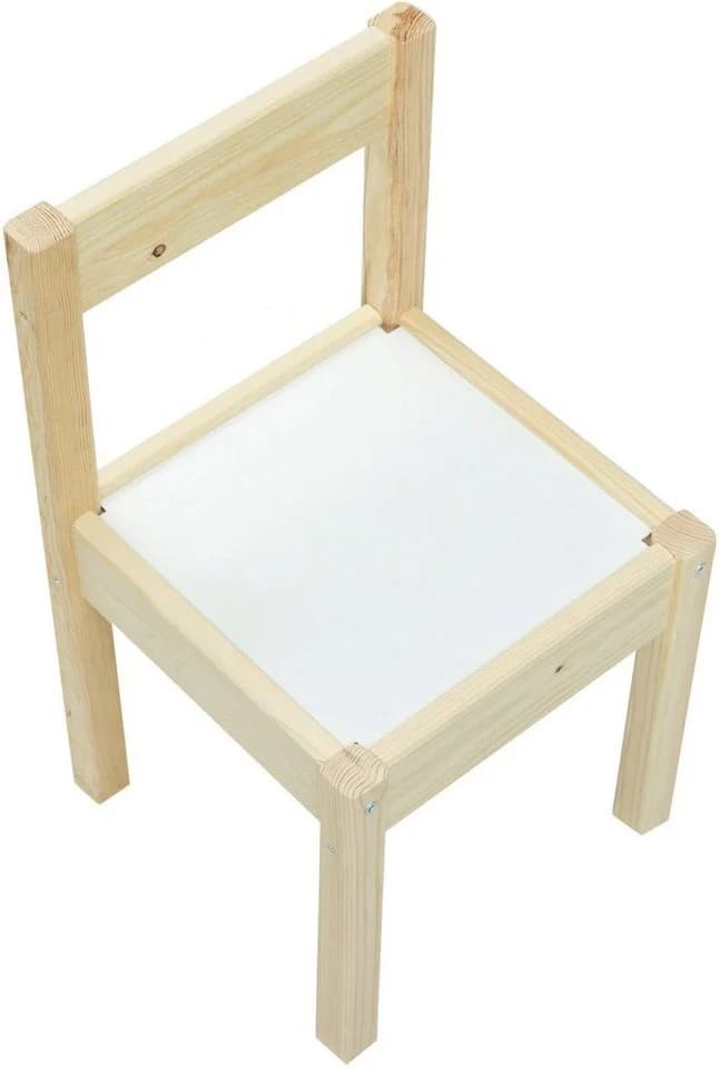 BABYGO Kindersitzgruppe Natur Beige 1 Tisch 2 Stühle Massivholz