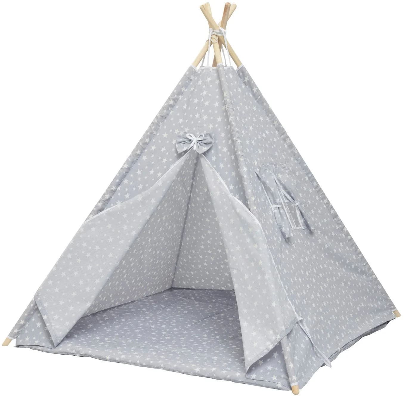 BABYGO Little Tent Spielzelt Grau mit Holzstangen - Bild 2