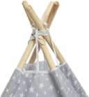 BABYGO Little Tent Spielzelt Grau mit Holzstangen Bild 5