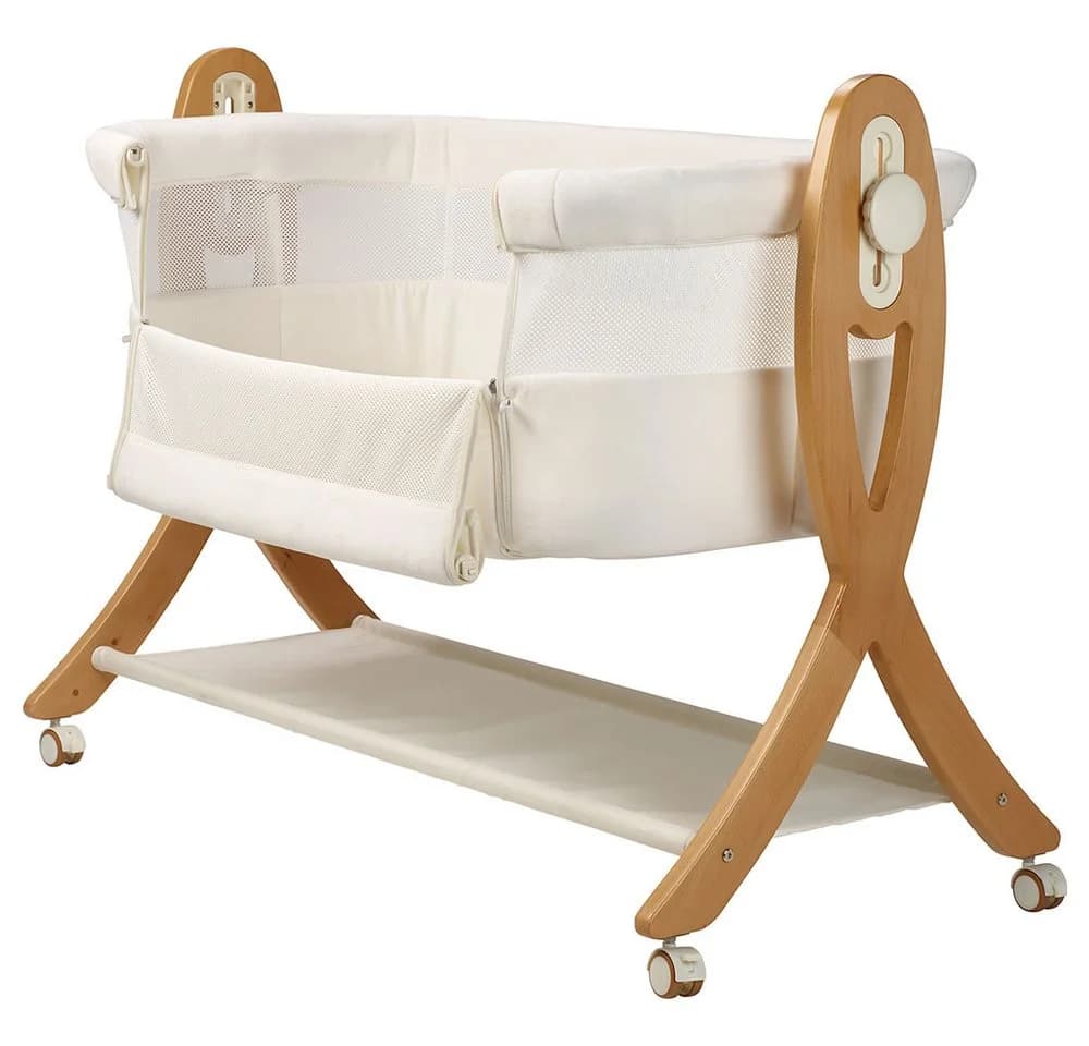 BabyGo Beistellbett SideBySide 2-in-1 Wiege Beige/Weiss - Bild 2