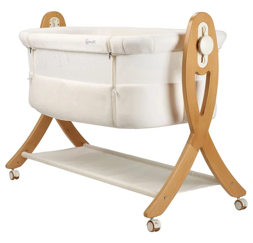 BabyGo Beistellbett SideBySide 2-in-1 Wiege Beige/Weiss - Bild 4