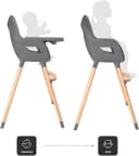 BabyGo Hochstuhl Scandi - wood Grau Skandinavisches Design Bild 3