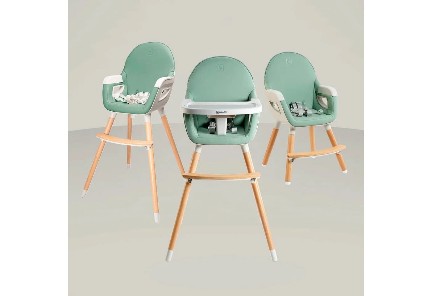 BabyGo Hochstuhl Scandi Holz Kinderhochstuhl - Bild 5