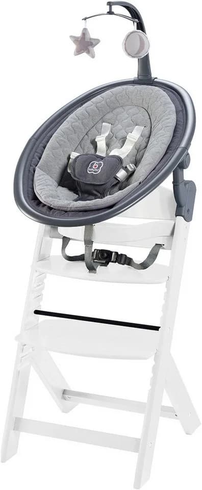 BABYGO Hochstuhl Newborn Set Family 2in1 Weiß Massivholz - Bild 2
