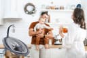 BABYGO Hochstuhl Newborn Set Family 2in1 Weiß Massivholz Bild 5
