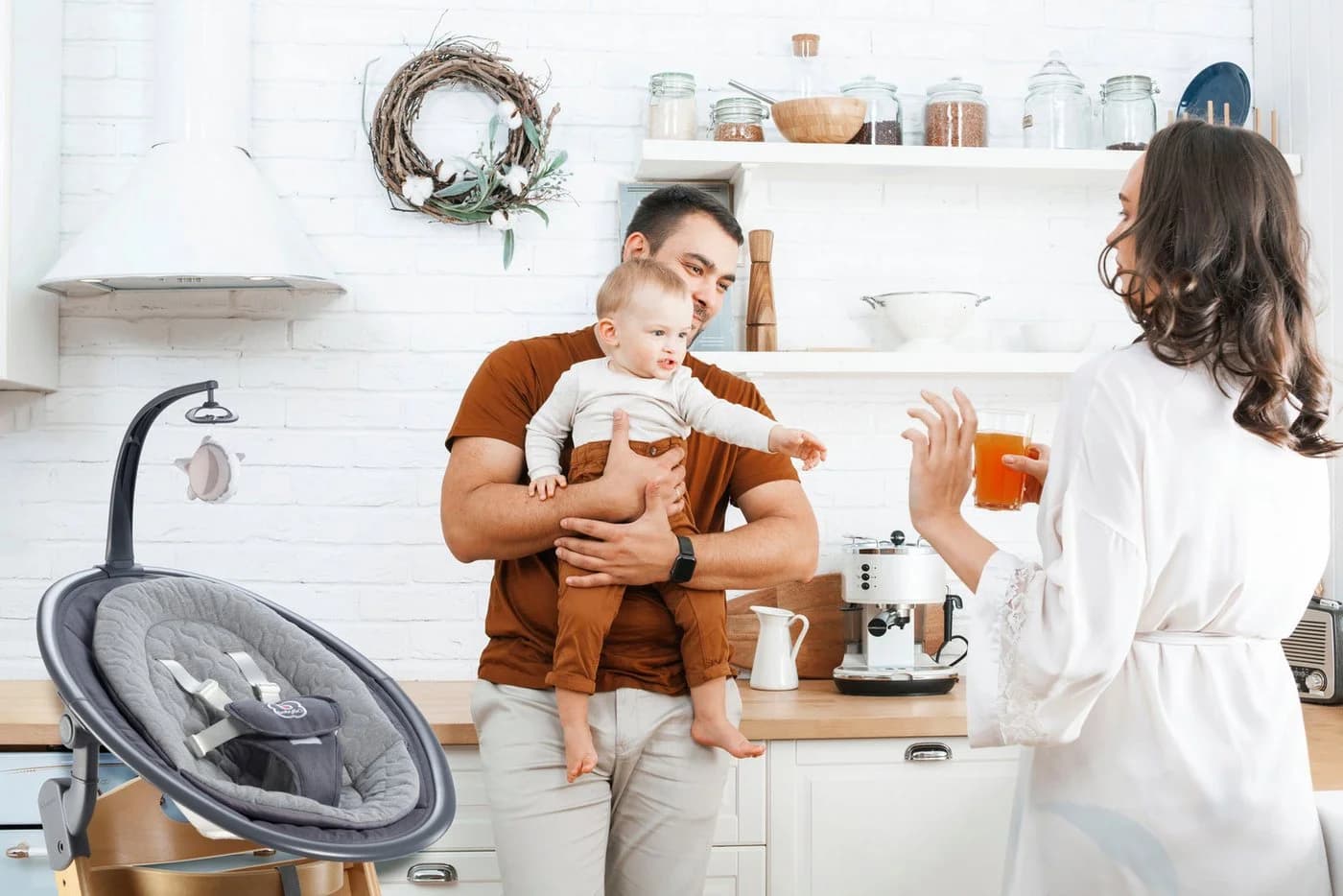 BABYGO Hochstuhl Newborn Set Family 2in1 Weiß Massivholz - Bild 5