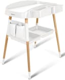 Wickeltisch BABYGO ChangeMe Weiß Holzwerkstoff mit Rädern und Ablage Bild 2