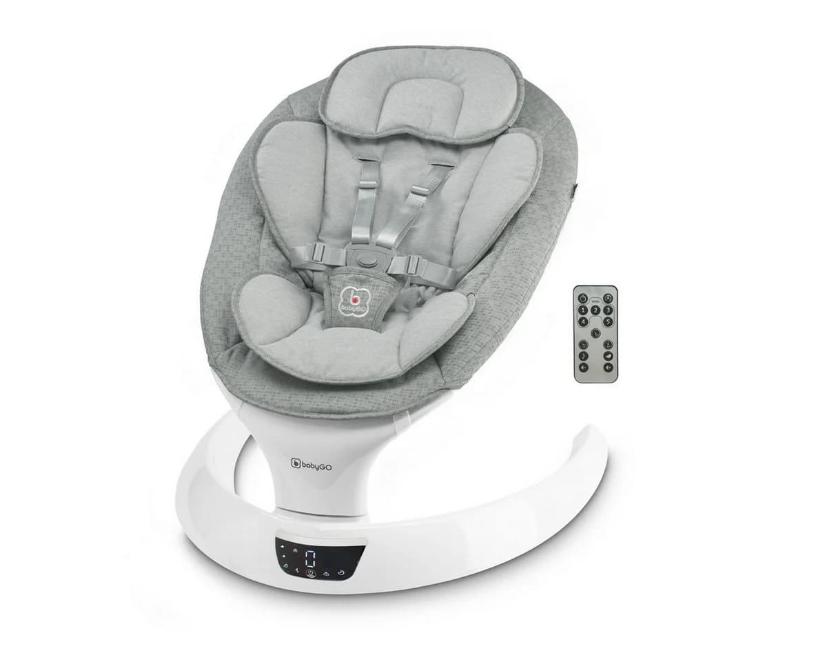 BabyGo Babywippe Swing Grau mit Fernbedienung und Musik - Bild 2