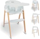 BabyGO Levels Kombihochstuhl Weiß Holzoptik Zusammenklappbar Bild 2