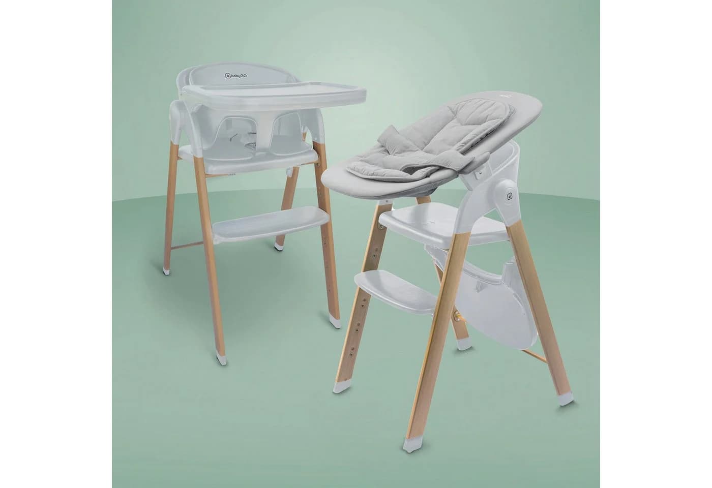 BabyGo Kombihochstuhl Levels Weiß Skandinavisches Design